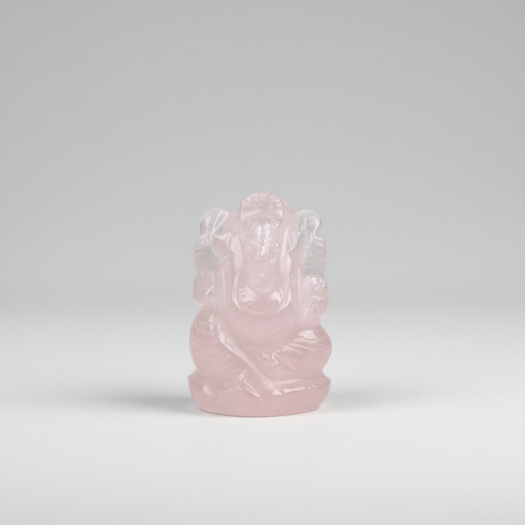 Rose Quartz Ganesha Idol - 38 gms
