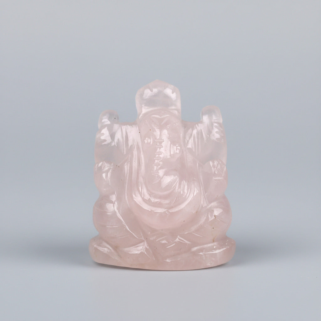 Rose Quartz Ganpati Idol - 58 gms