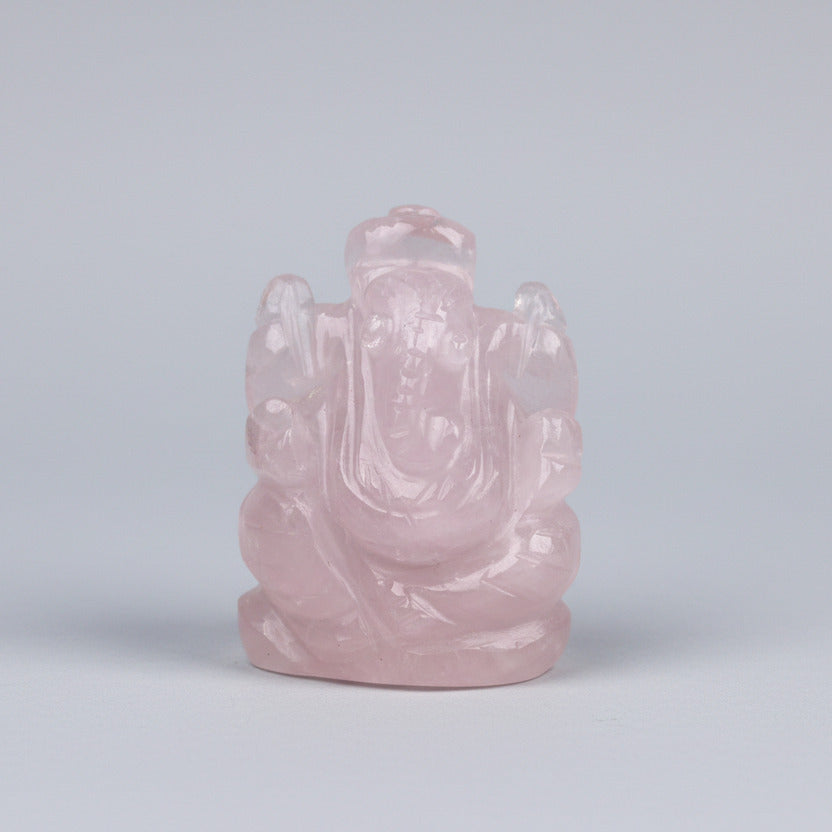 Rose Quartz Ganesha Idol - 49 gms