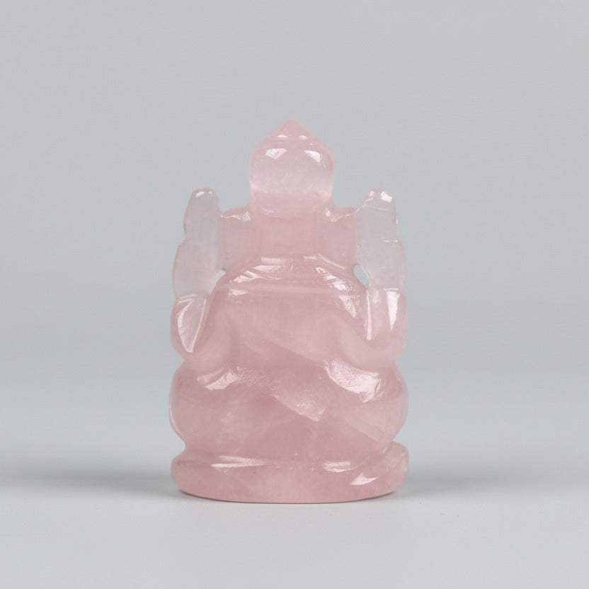 Rose Quartz Ganesha Idol - 57 gms