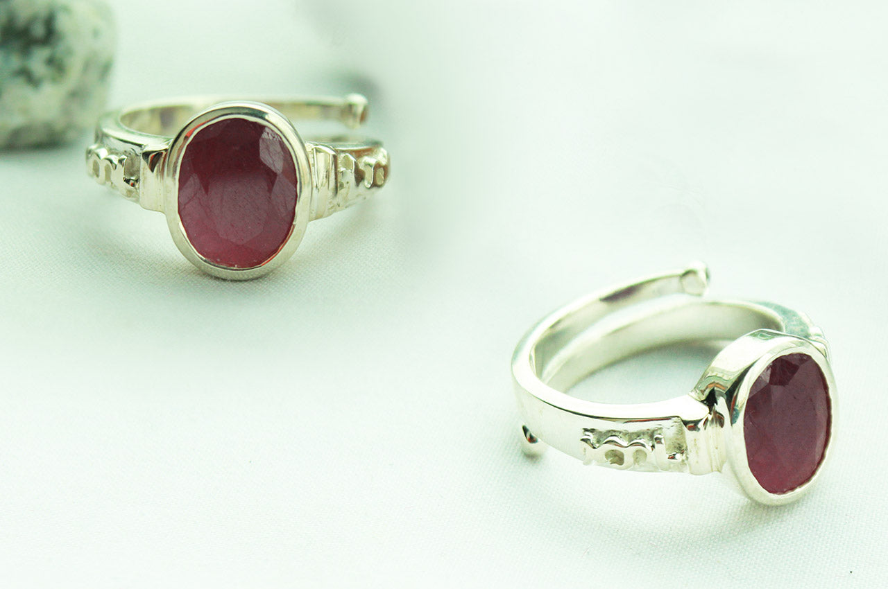 Ruby Ring in Pure Silver-5 to 6 carats