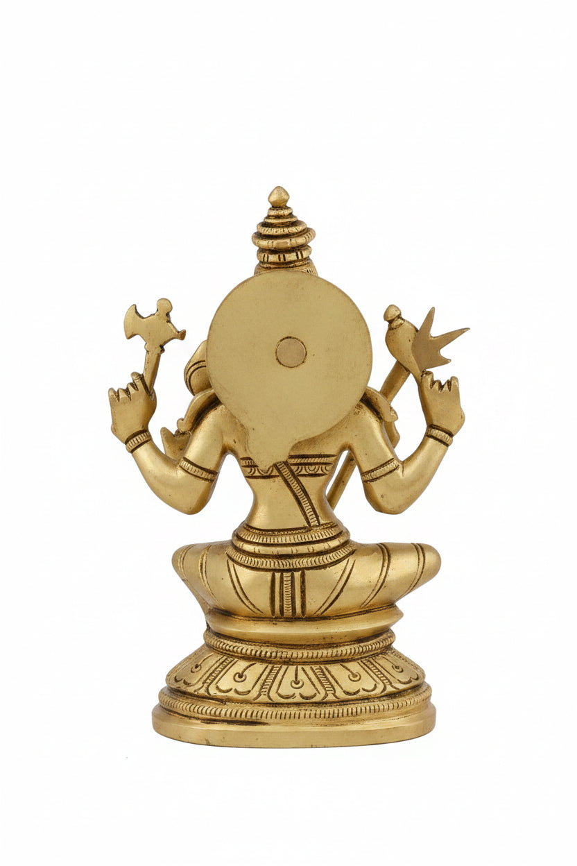 Raja Rajeshwari Devi Brass Idol Pure Brass Handcrafted Puja Murti for Home Mandir - ManiMonk