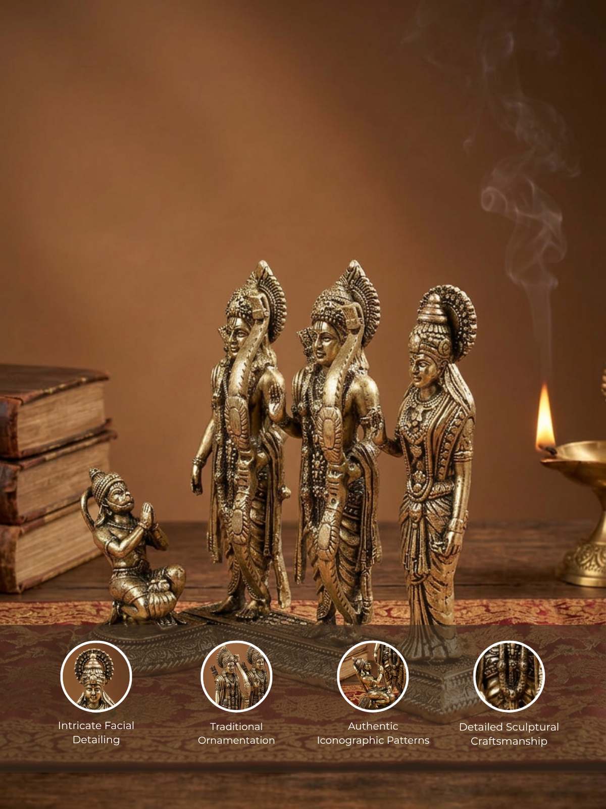 Ram Darbar Ashtadhatu Idol Energised Ram Sita Lakshman Hanuman Murti