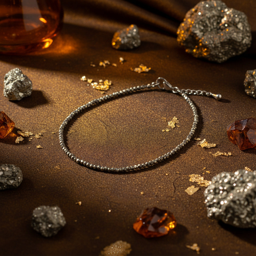 Raw Pyrite Anklet
