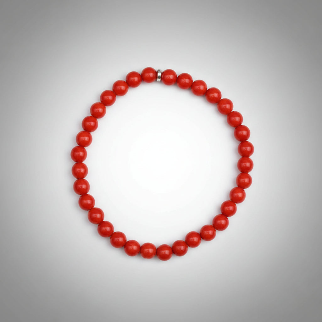 Red Coral Moonga Bracelet-6 mm
