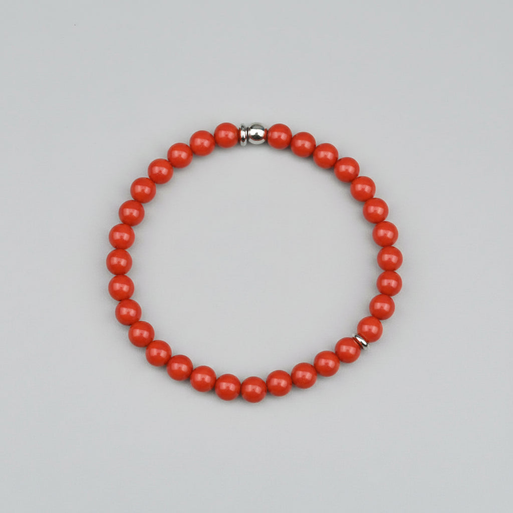 Red Coral Moonga Bracelet-6 mm