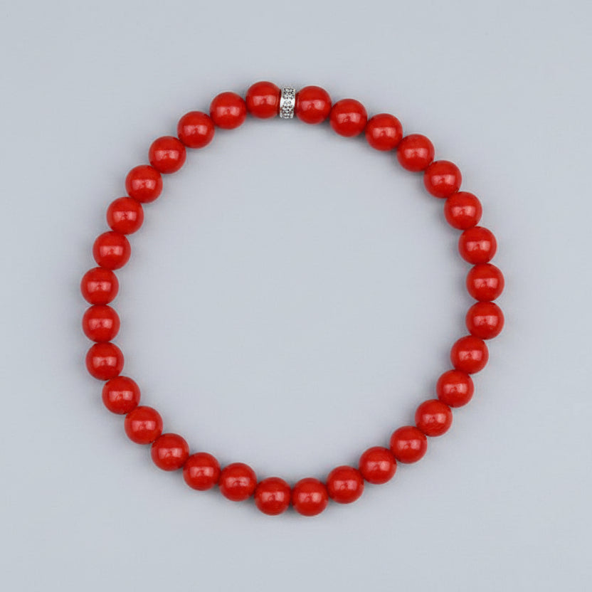 Red Coral Moonga Bracelet-7 mm