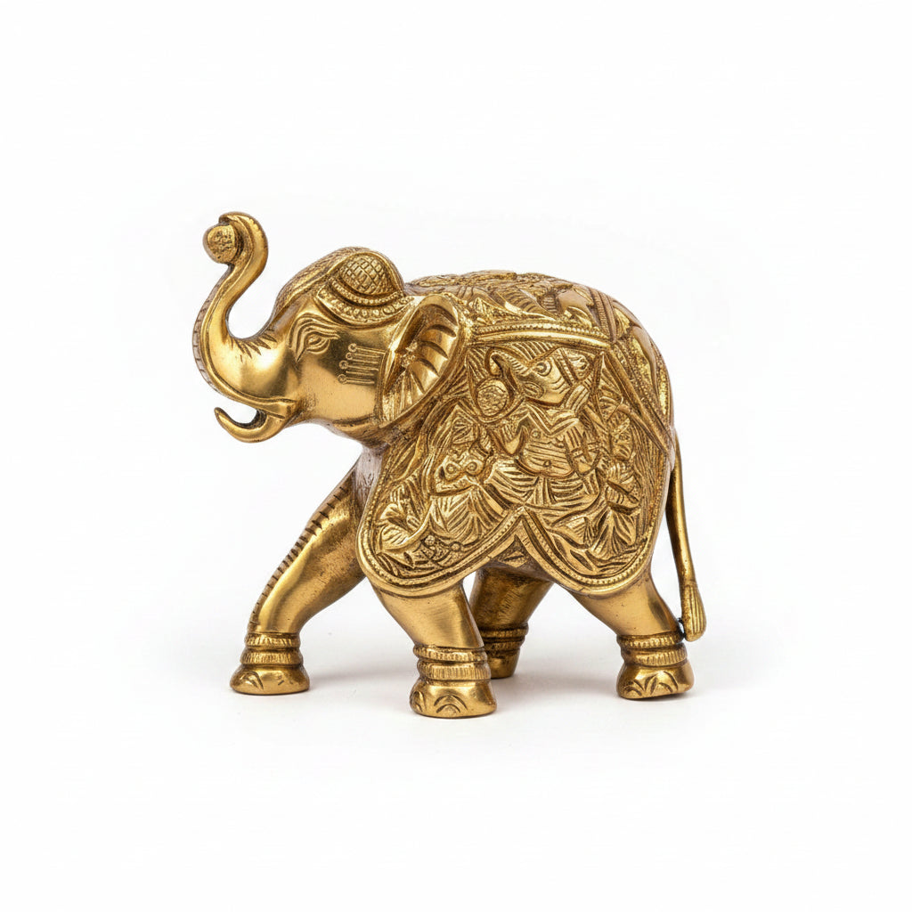 Riddhi Siddhi Ganesh on Elephant Brass Idol Mani monk