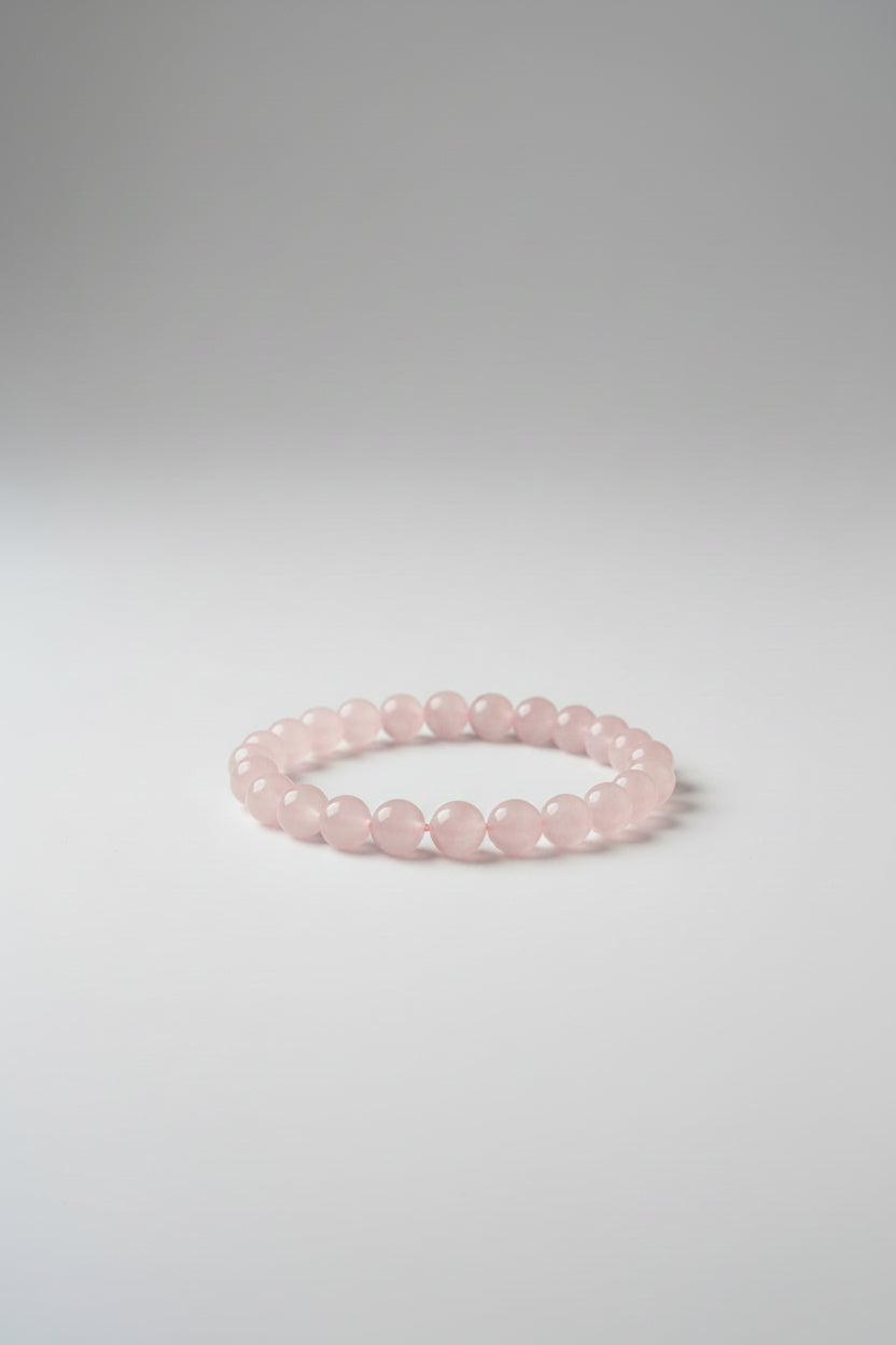 Rose Quartz Bracelet with FREE Raw Selenite Plate