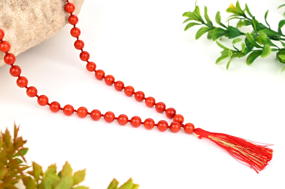 Red Coral Mala-8 mm