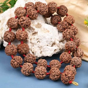 5 Mukhi Nepal Rudraksha Silk Thread Kantha-Large