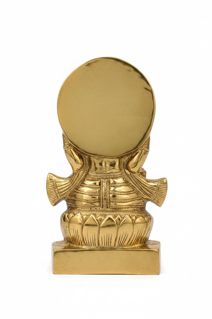 Santoshi Maa Brass Idol Gold Finish Handcrafted Pure Brass Goddess Santoshi Puja Murti for Home Mandir