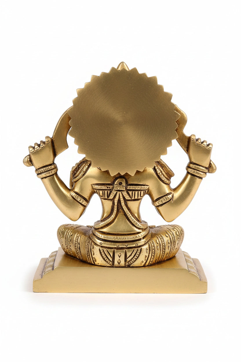 Santoshi Mata Brass Idol Handcrafted 5.5 Inch Deity Statue Premium Solid Brass for Home Temple and Puja - ManiMonk