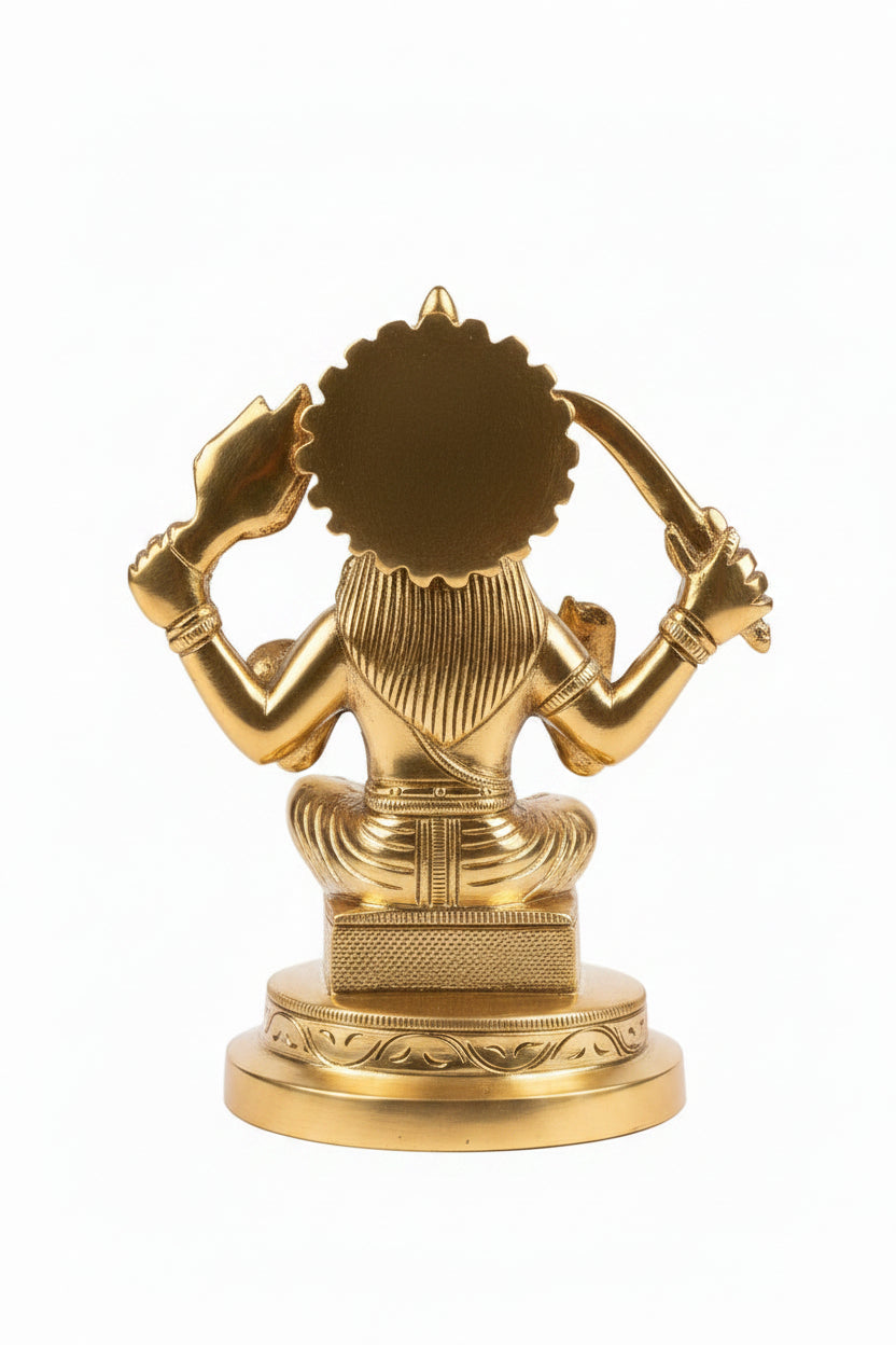 Santoshi Mata Brass Idol Pure Brass Murti for Home Temple 4 Inch - ManiMonk