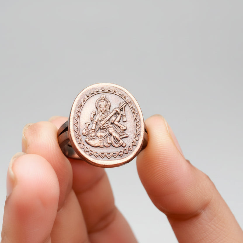 Saraswati Yantra Ring in Copper