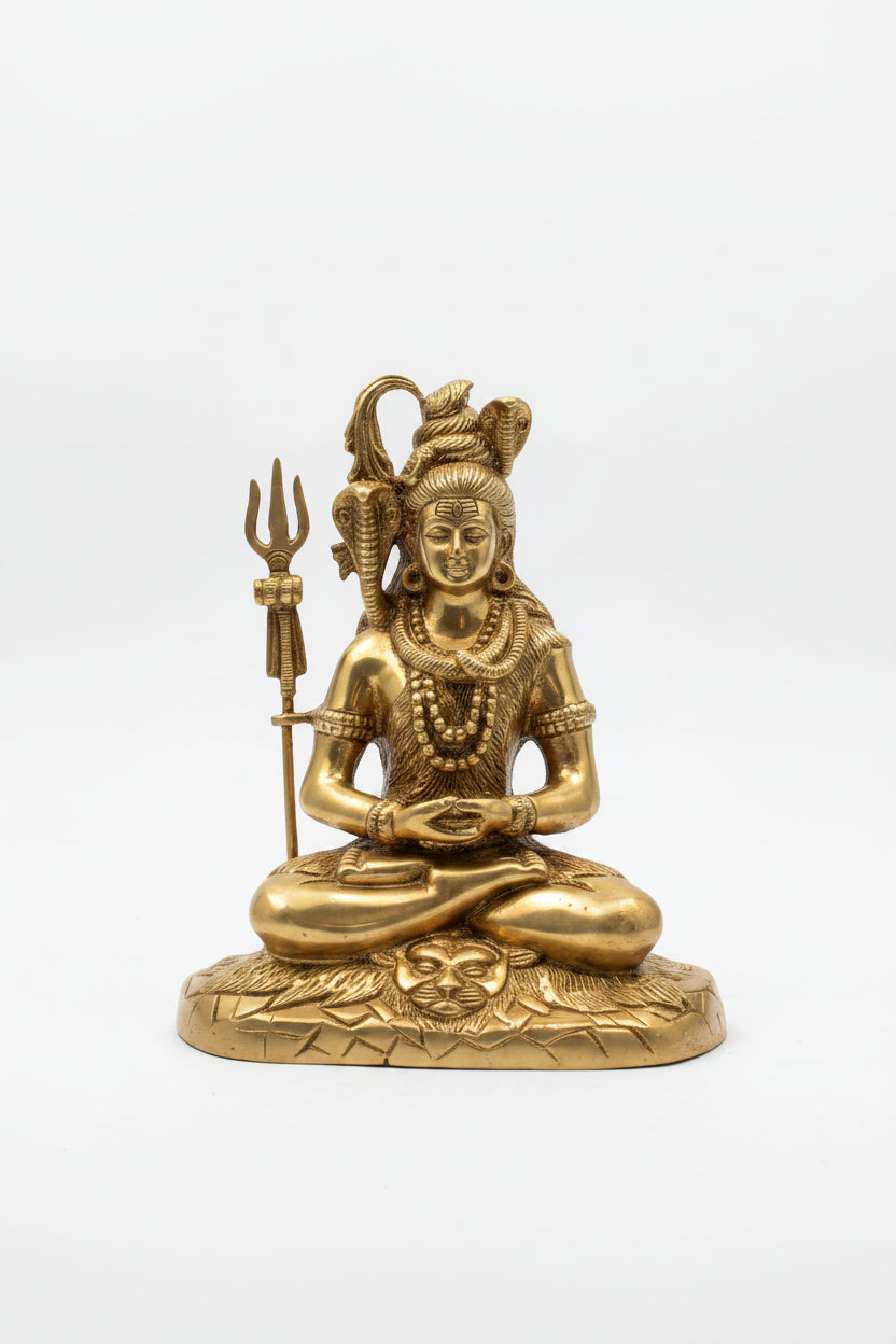Shiva Brass Murti 12 Inch Standing Pure Brass Lord Shiva Idol for Home Mandir