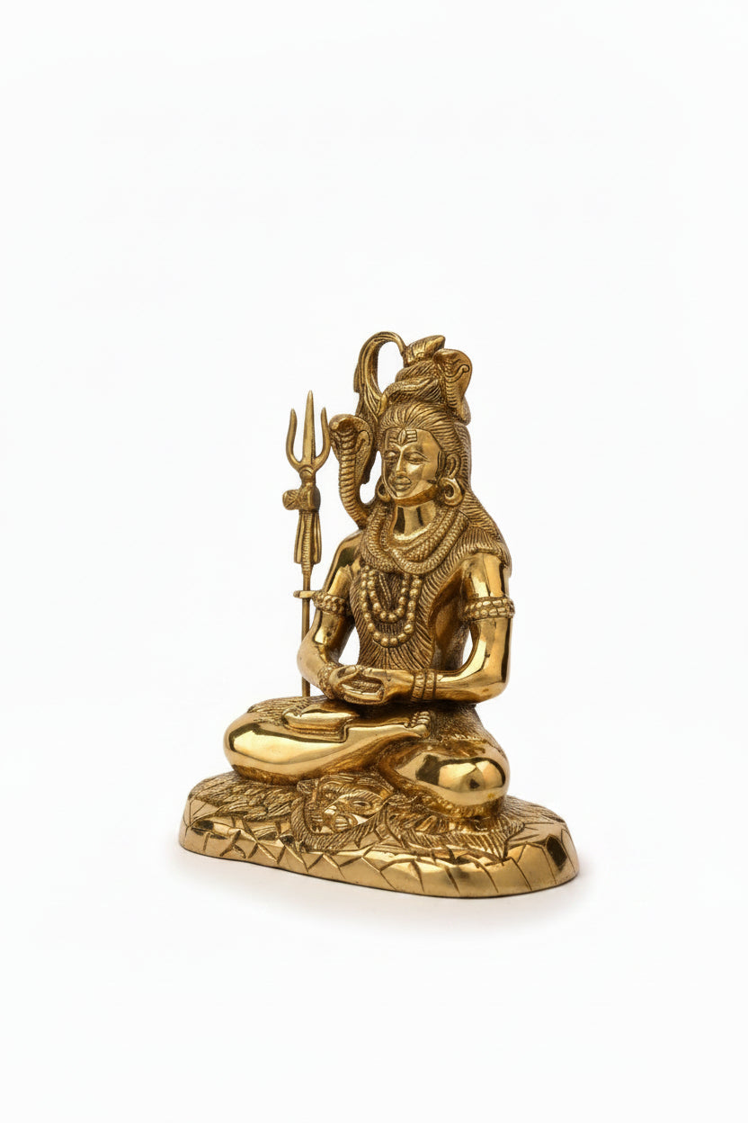 Shiva Brass Murti 12 Inch Standing Pure Brass Lord Shiva Idol for Home Mandir
