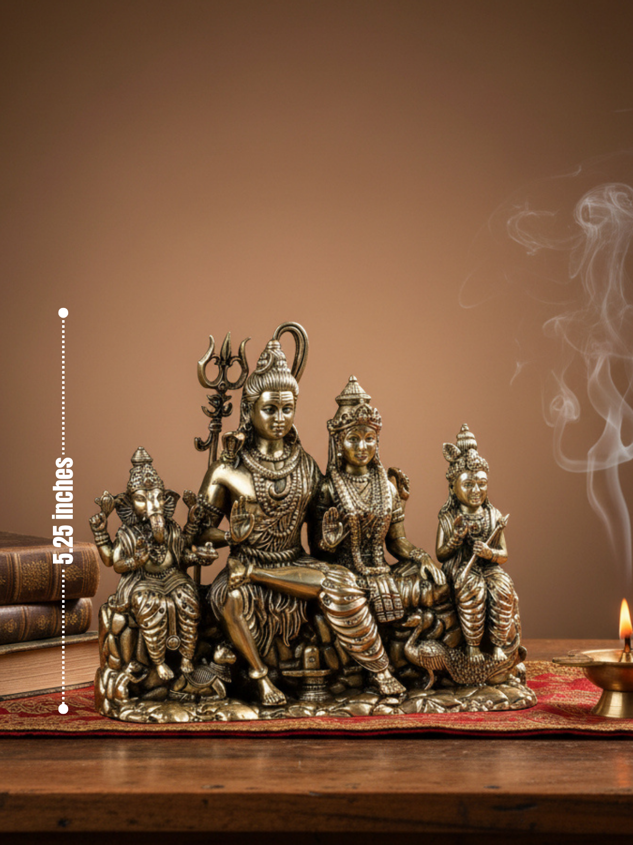 Shiva Parivar Ashtadhatu Idol | Energised Complete Shiva Family Murti
