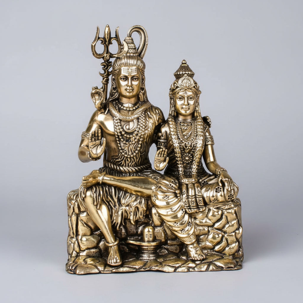 Shiva Parvati Ashtadhatu Idol 