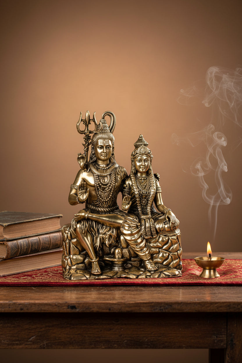Shiva Parvati Ashtadhatu Idol Energised Divine Couple Shiv Shakti Murti