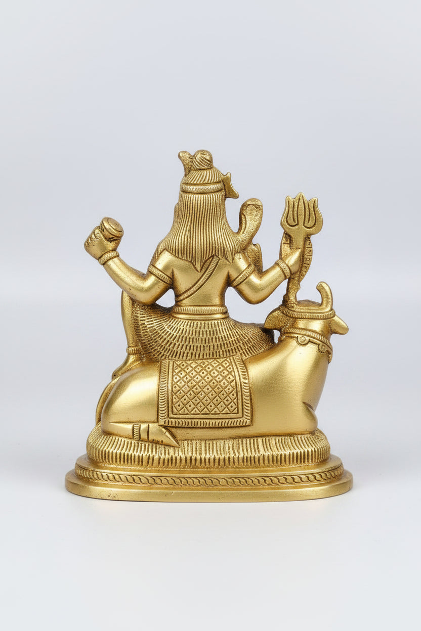 Shiva on Nandi Brass Idol | Premium Handcrafted Statue – 5 Inch