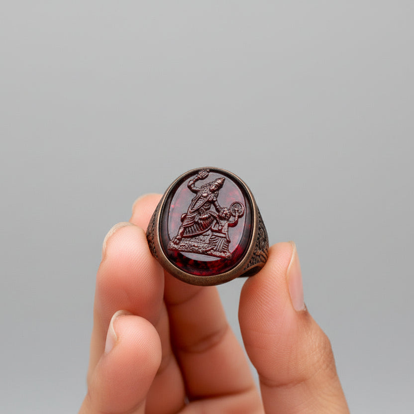 Shree Baglamukhi Yantra Ring in Copper