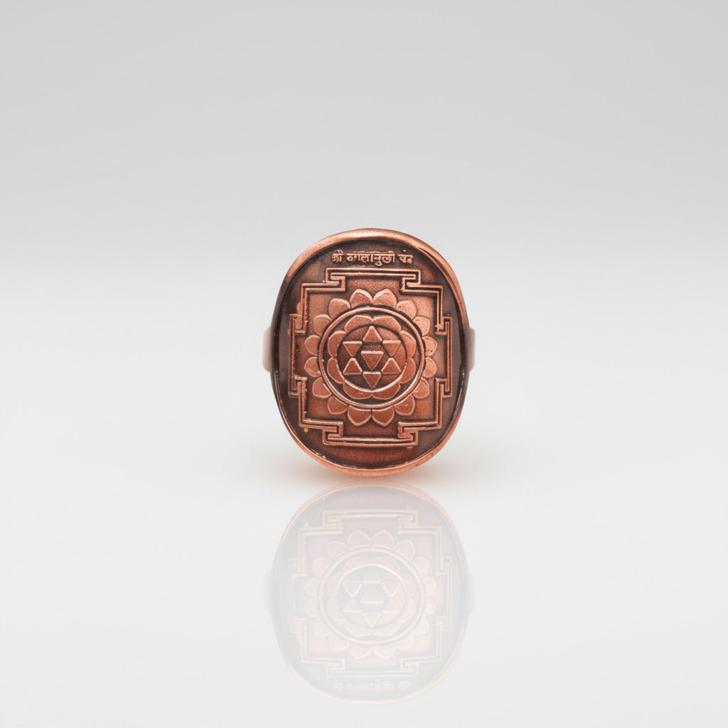 Shree Baglamukhi Yantra Ring in Copper