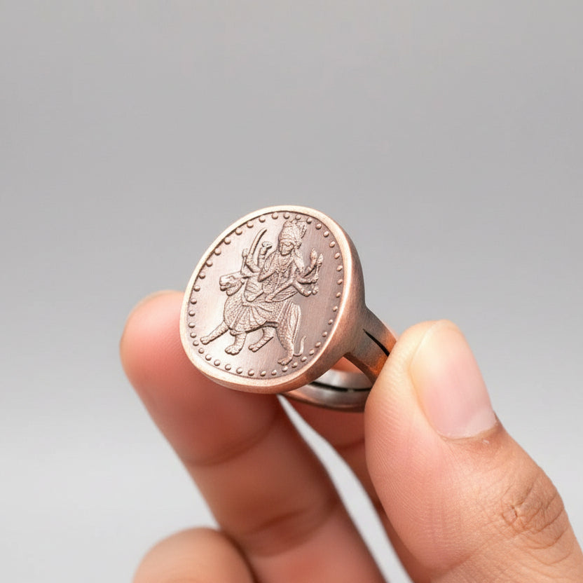 Shree Durga Bisa Yantra Ring in Copper