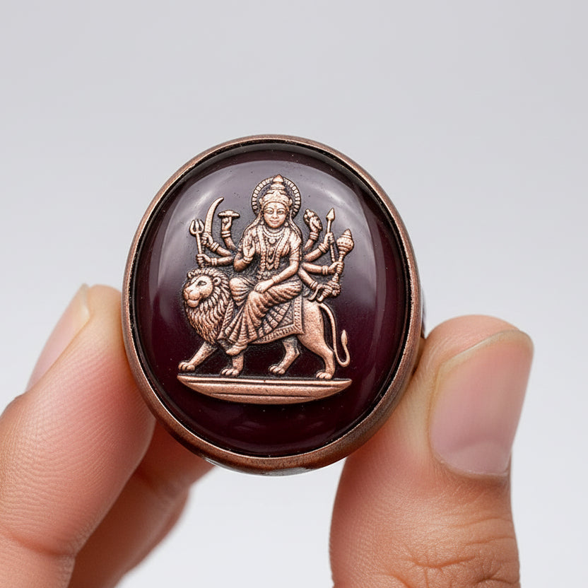 Shree Durga Yantra Ring in Copper