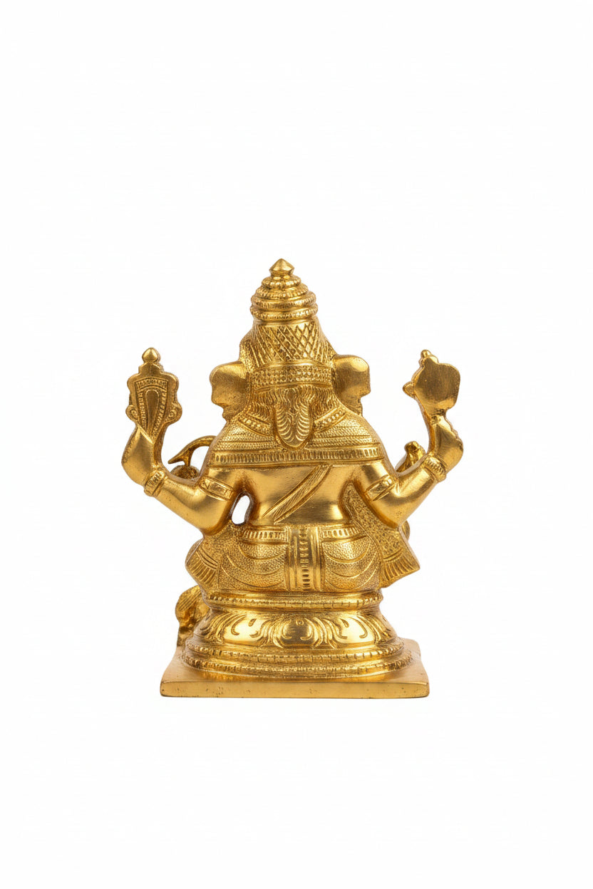 Shree Ganesh Panchdhatu Idol Handcrafted Five Metal Ganesha Murti for Home Puja and Temple Decor