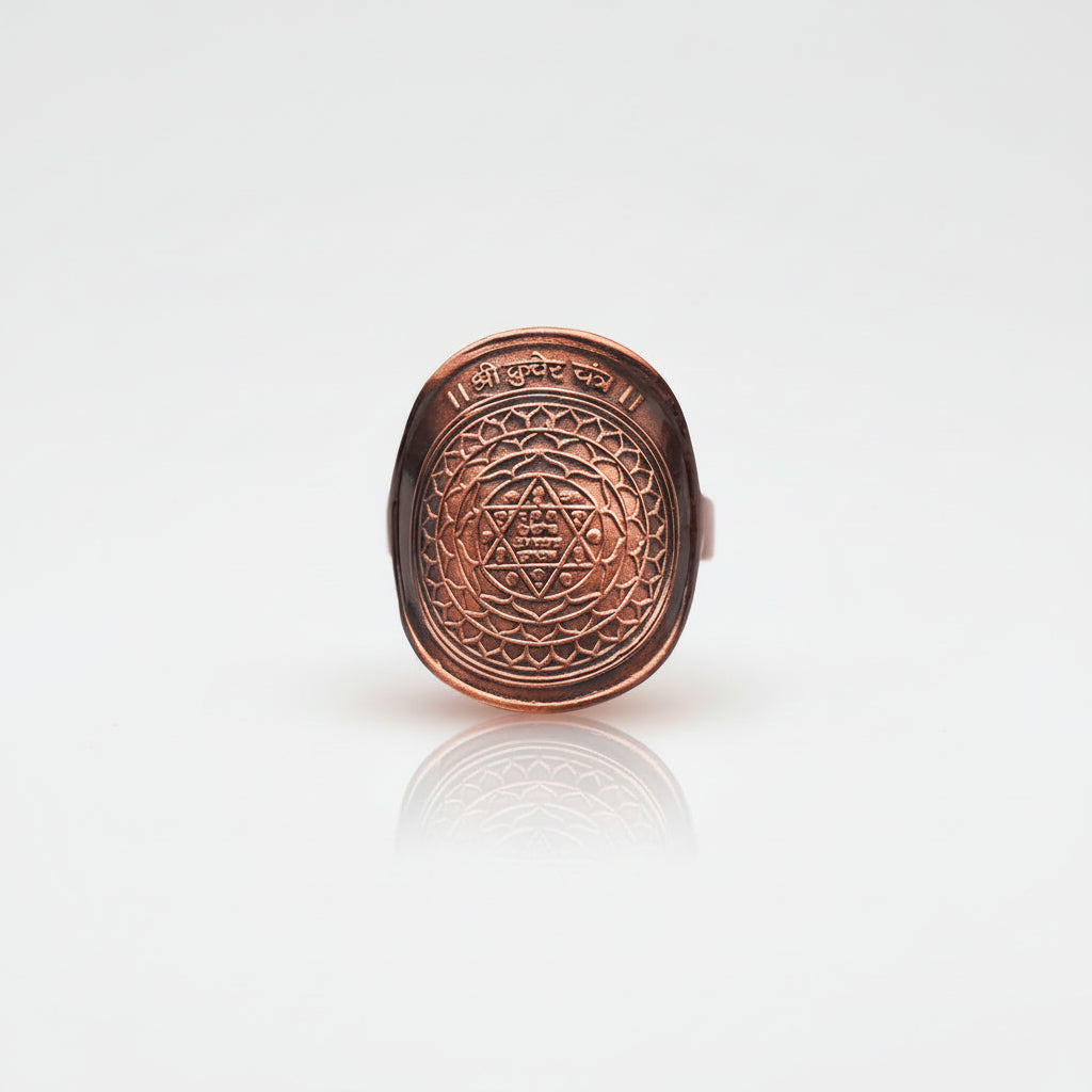Shree Kuber Yantra Ring in Copper