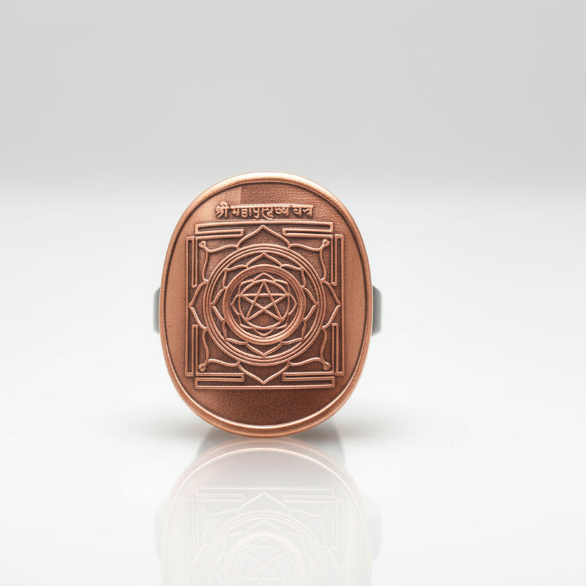 Shree Mahamrityunjaya Yantra Ring in Copper