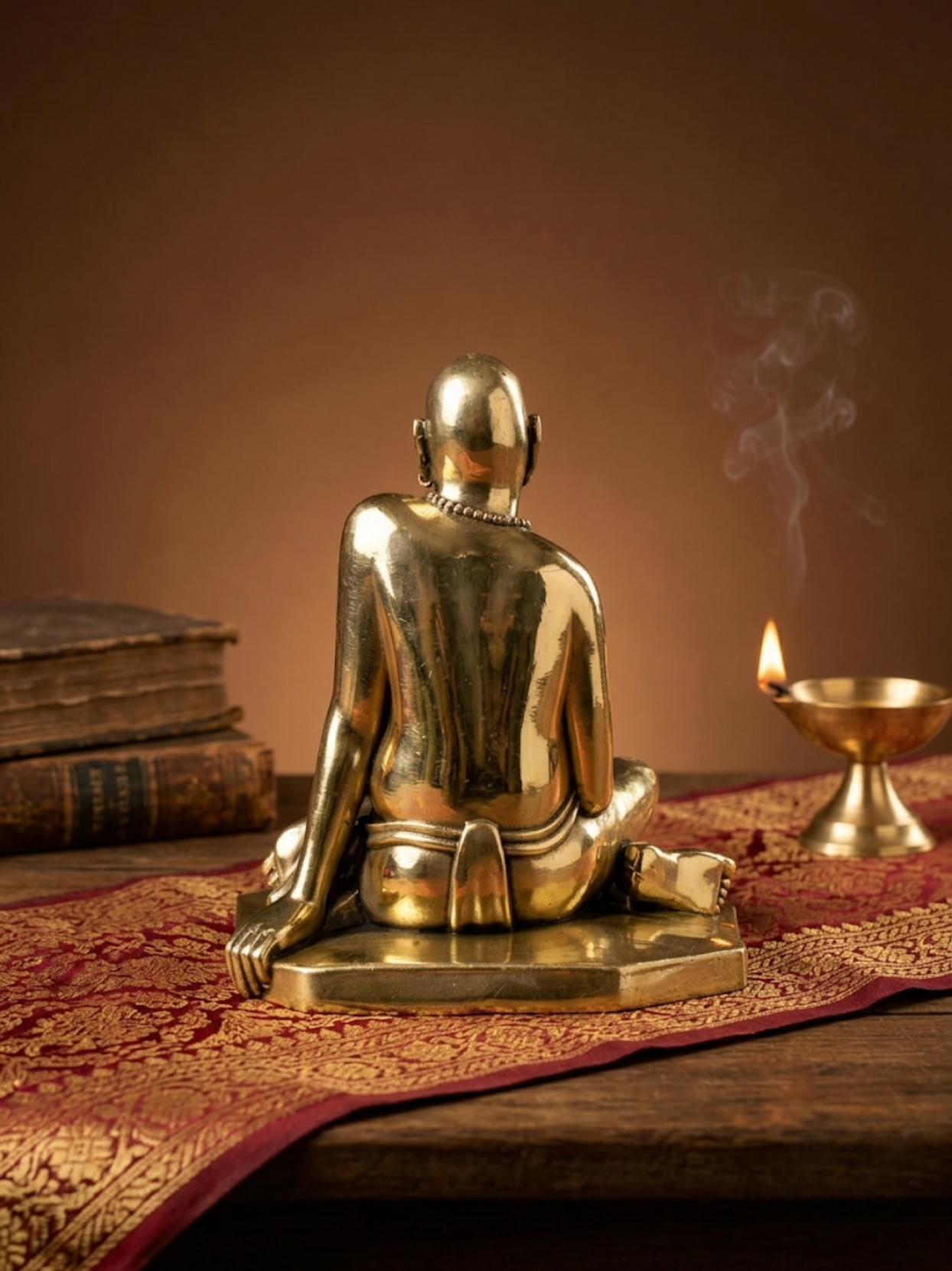 Shree Swami Samarth Ashtadhatu Idol - Traditional 8-metal Akkalkot Maharaj statue for home pooja.