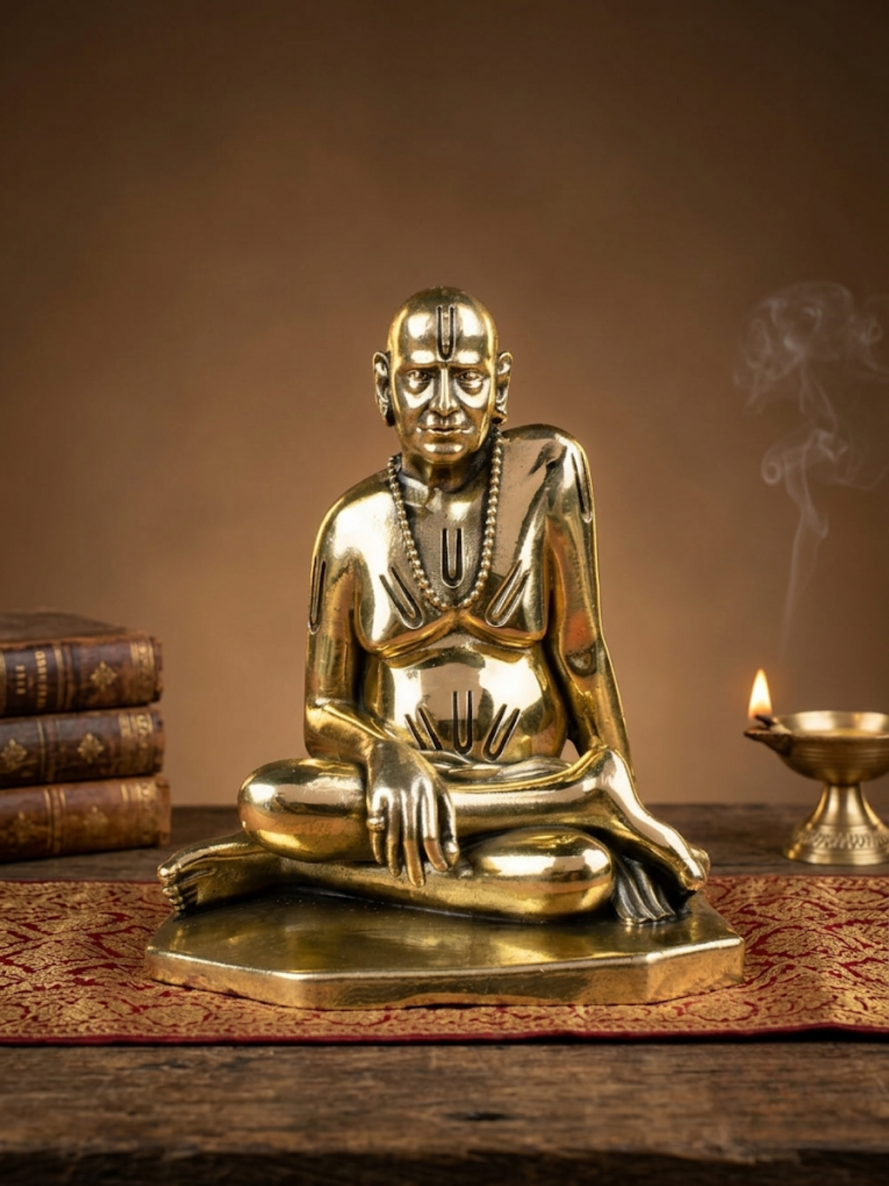 Shree Swami Samarth Ashtadhatu Idol - Traditional 8-metal Akkalkot Maharaj statue for home pooja.