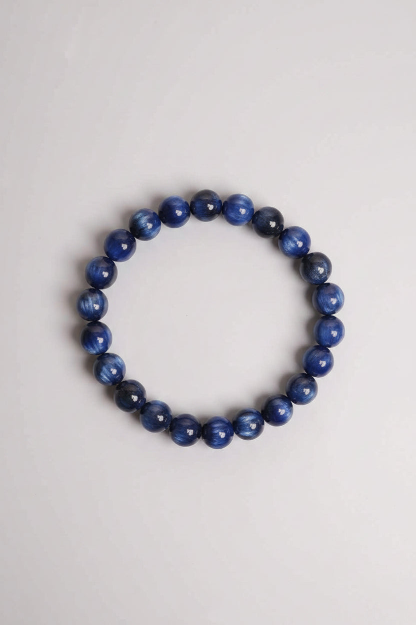 Natural Kyanite Gemstone Bracelet for Men & Women | 8mm Genuine Kyanite Beads | Healing Crystal Bracelet for Clarity, Calm & Positive Energy