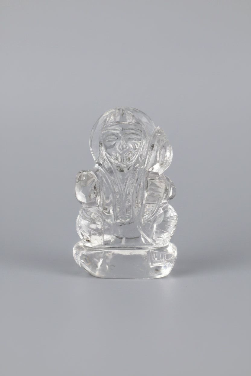Sphatik Crystal Hanuman Idol | 53 Gms | 2.2 Inch - ManiMonk