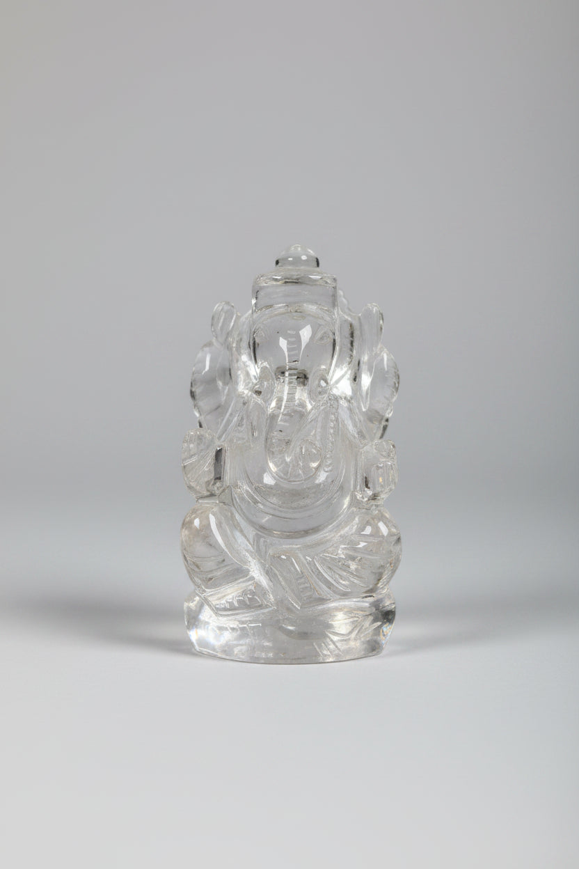 Sphatik Ganesh Idol | Natural Crystal Quartz | 2.5 Inch | 62 Gms - ManiMonk