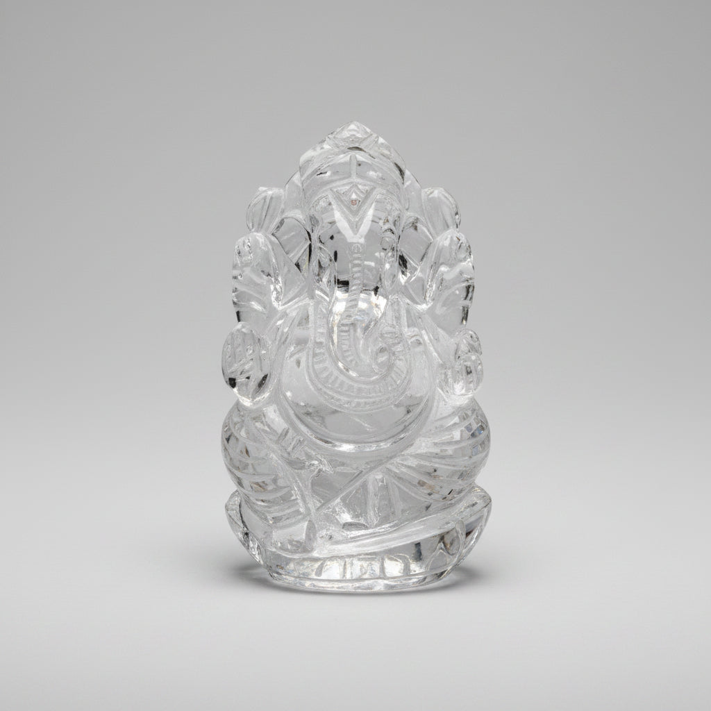 Sphatik Ganesh Idol | Pure Crystal Quartz | 2.2 Inch | 57 Gms - ManiMonk
