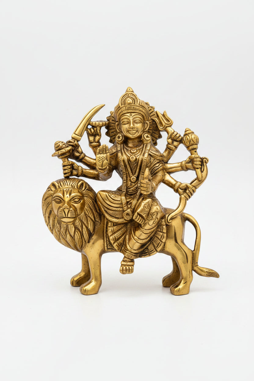 Sri Durga Malleswara Brass Statue 7 Inch Premium Handcrafted Idol