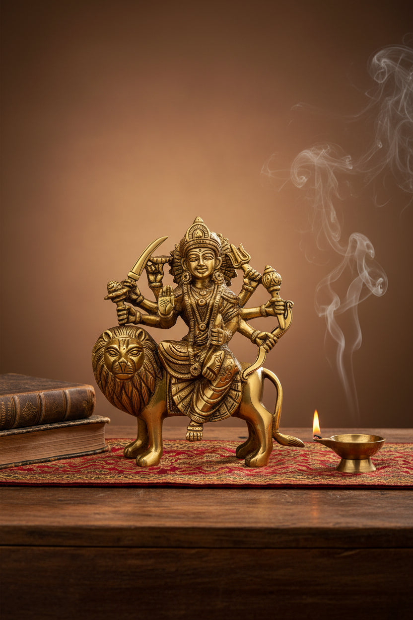 Sri Durga Malleswara Brass Statue 7 Inch Premium Handcrafted Idol
