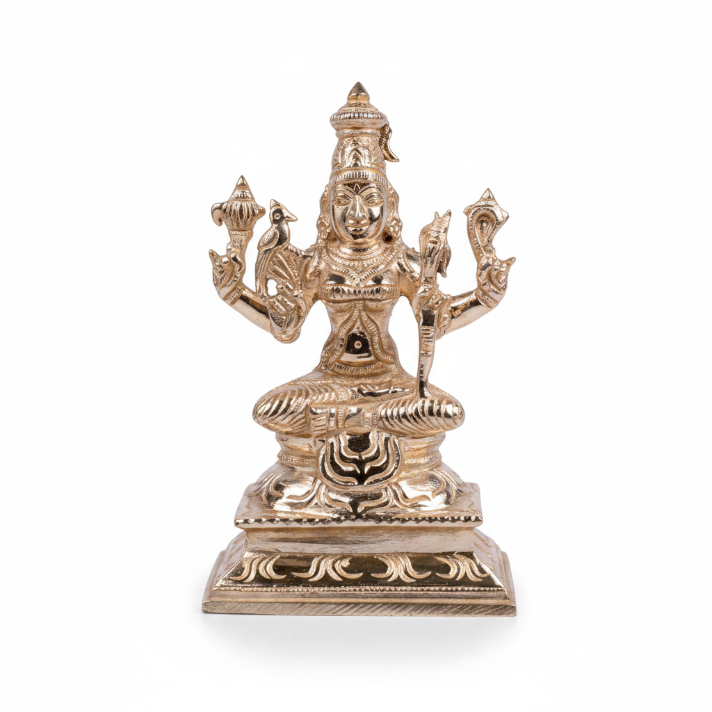 Sri Kanchi Kamakshi Amman Idol in Panchadhatu 4.75 Inch