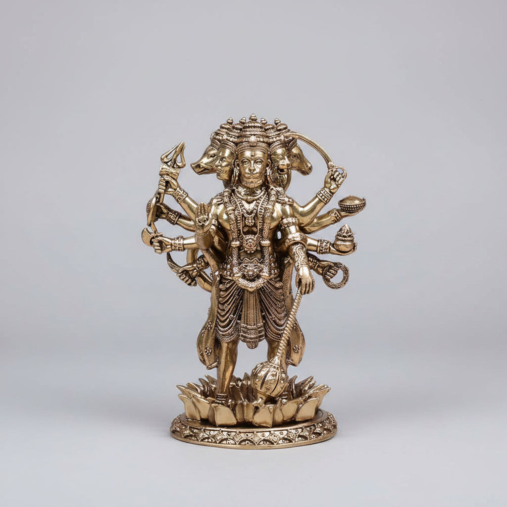Standing Panchmukhi Hanuman Ashtadhatu Idol