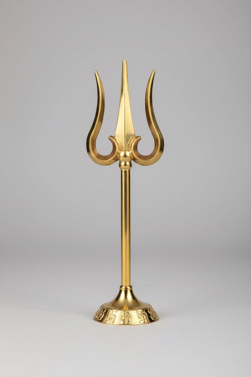 Superfine Trishul in Zinc Gold Finish – Large