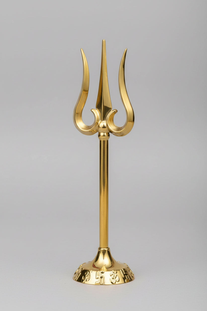 Superfine Trishul in Zinc Gold Finish – Large