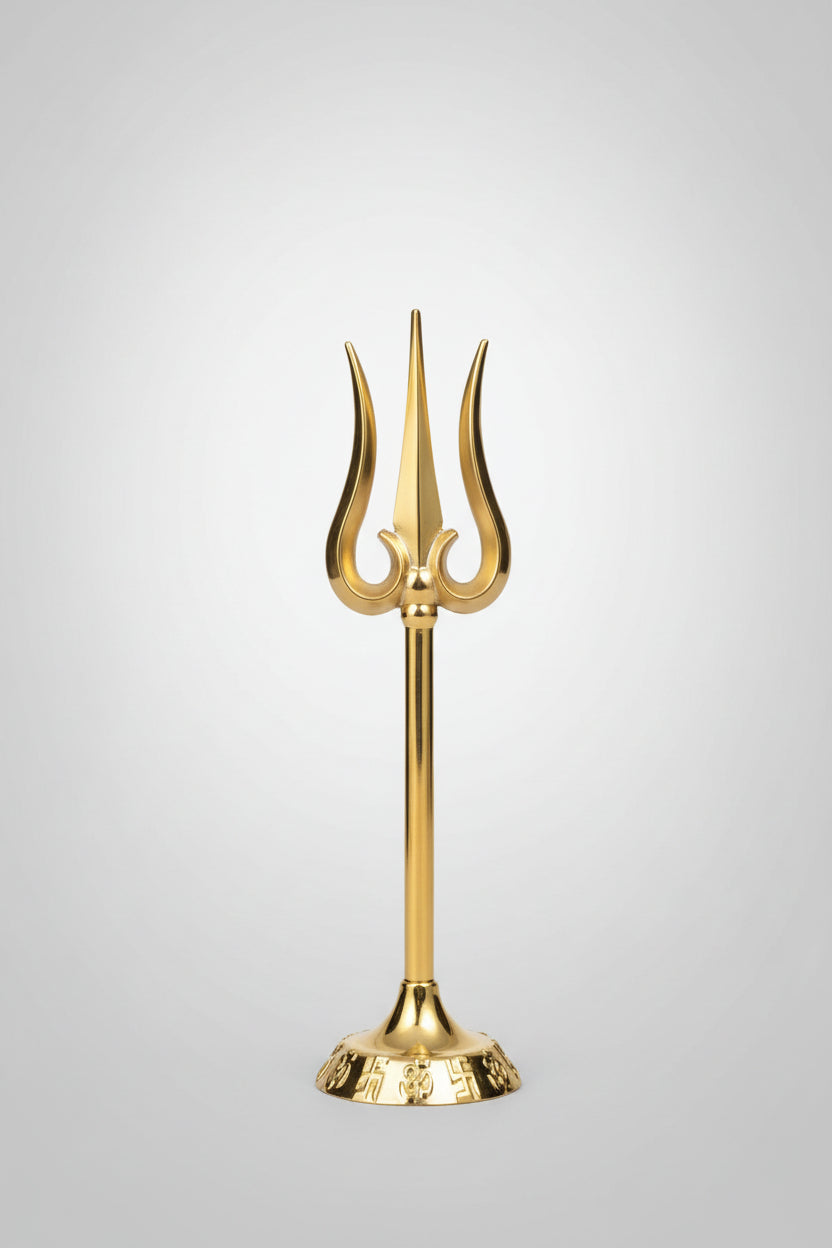Superfine Trishul in Zinc Gold Finish – Large