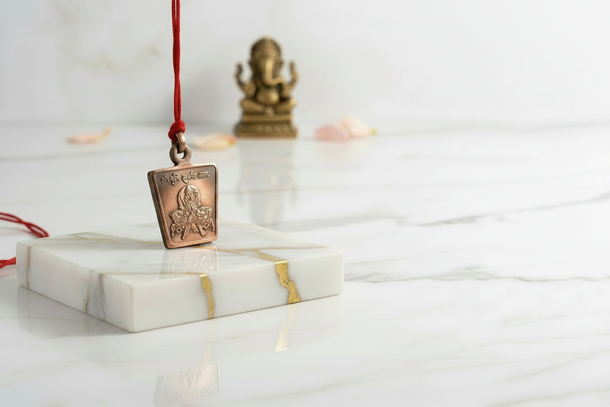 Surya Yantra Copper Locket-With Thread