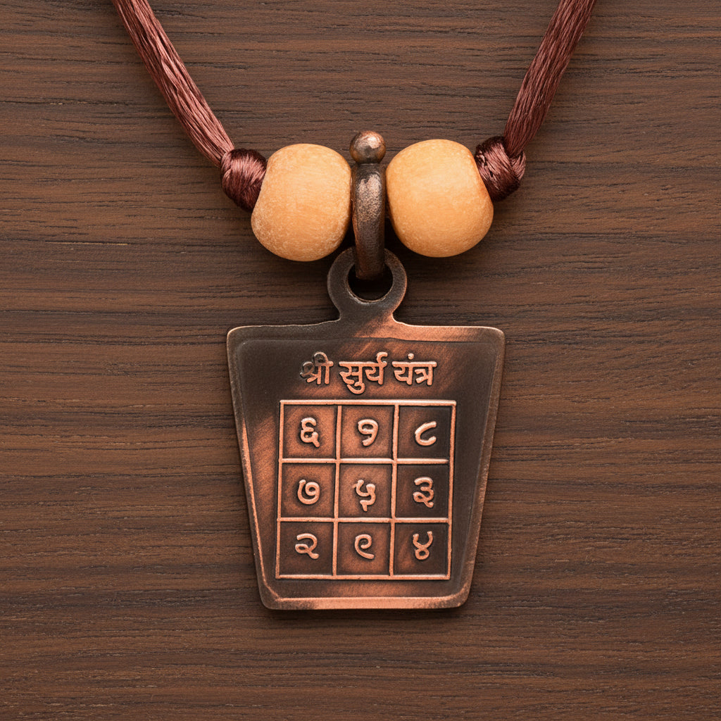 Surya Yantra Copper Locket-With Thread