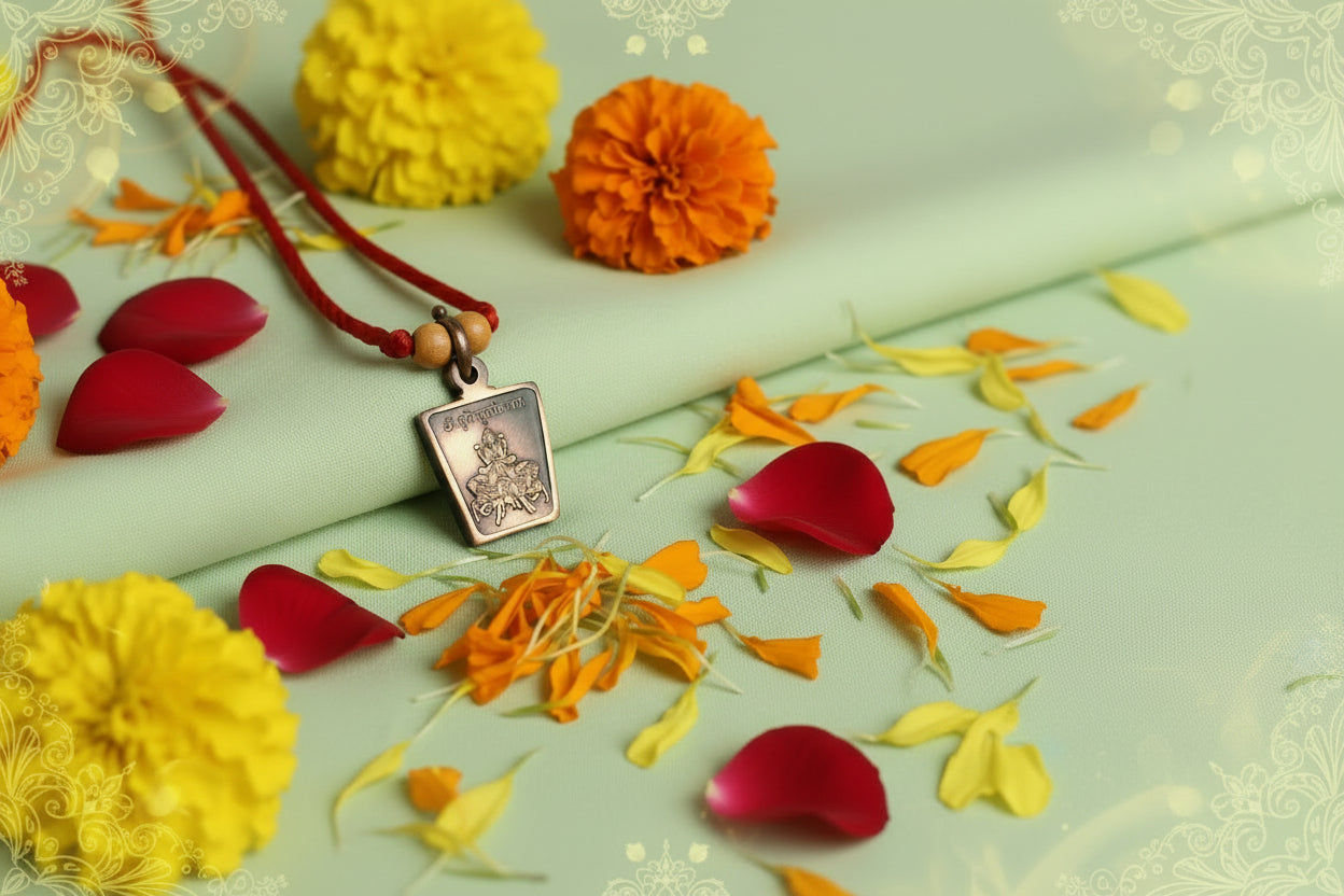 Surya Yantra Copper Locket-With Thread