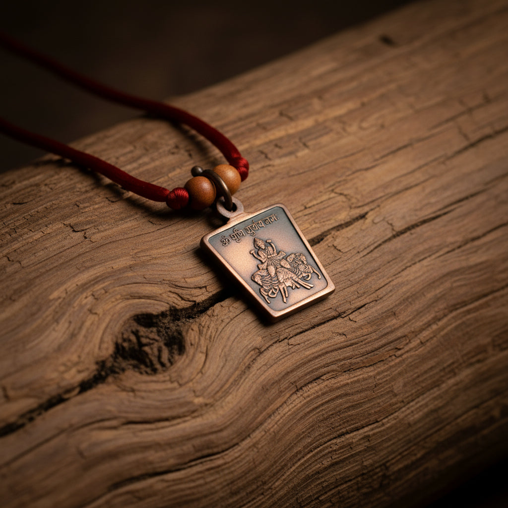 Surya Yantra Copper Locket-With Thread