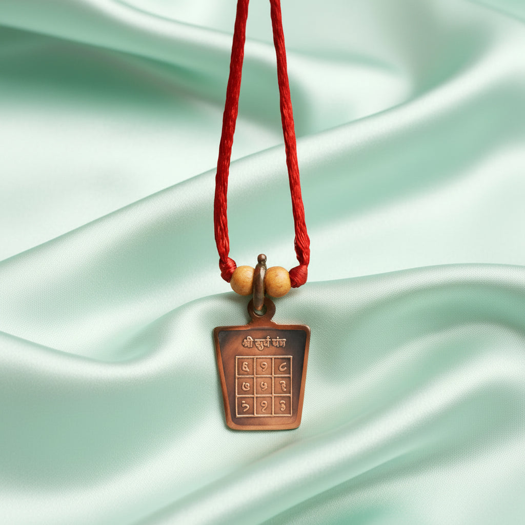 Surya Yantra Copper Locket-With Thread